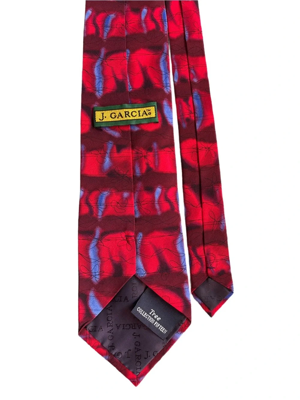 JERRY GARCIA (RIP) Tree Collection 15 -Tie in a Red & Blue Pattern 100% Silk